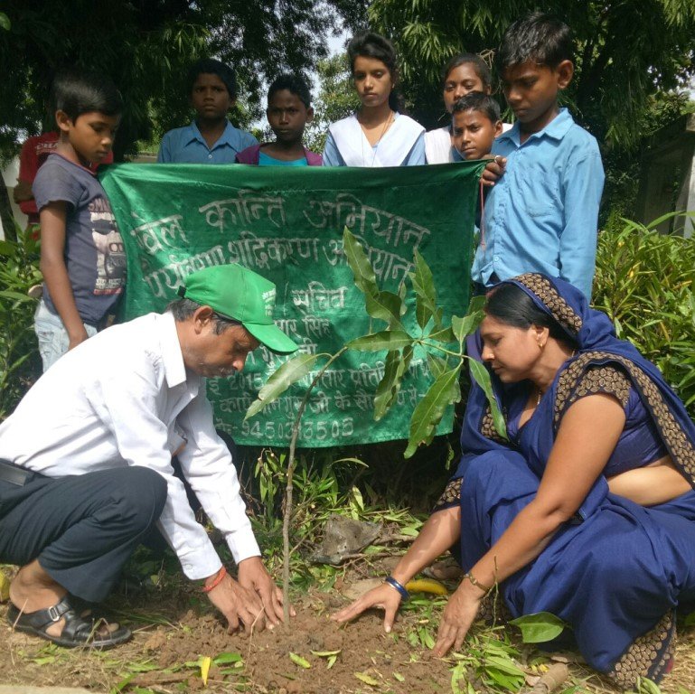 हिंदी दिवस के अवसर पर 14 सितम्बर 2019 को 1539 वें दिन लगातार पौध रोपण-MIRZAPUR