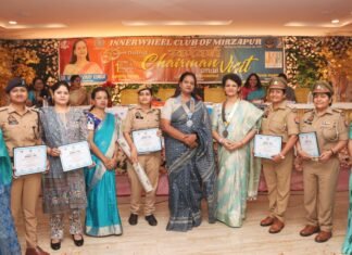 इनर व्हील क्लब मिर्जापुर ने पुलिसकर्मियों सहित अन्य क्षेत्र से जुड़े लोगों को भी किया सम्मानित ,मिर्जापुर