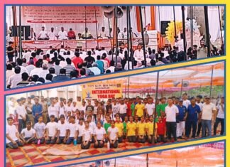 बजाज स्कूल के छात्रों ने भी प्रशिक्षित योग अध्यापक के साथ किया योगाभ्यास, मिर्जापुर
