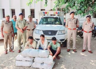 मिर्जापुर में तीन गाजा तस्कर 18 लाख के अवैध गांजा के साथ गिरफ्तार