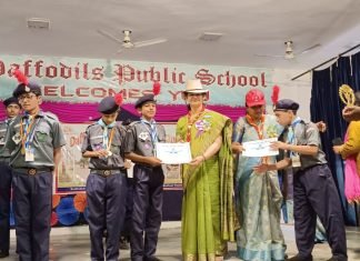 डैफोडिल्स पब्लिक स्कूल, मिर्जापुर के प्रांगण में दो दिवसीय स्काउट एवं गाइड के वीकेंड कैंप का आयोजन
