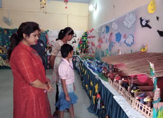 सेठ द्वारका प्रसाद बजाज एजुकेशन सेंटर में क्रॉफ्ट वर्क की प्रदर्शनी लगाई गई