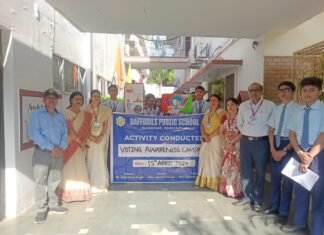 डैफोडिल्स पब्लिक स्कूल के बच्चों ने रैली निकाल कर मतदाताओं को किया जागरूक, मिर्जापुर