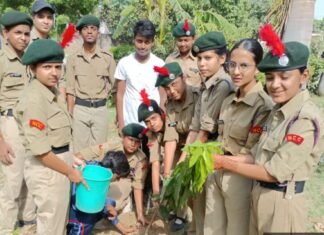 सेठ द्वारका प्रसाद बजाज स्कूल के छात्रों ने पर्यावरण दिवस पर लगाए पौधे
