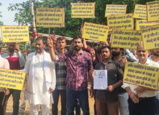ब्लास्टिंग और खनन के खिलाफ धनवाल के लोगों ने किया प्रेस वार्ता, मिर्जापुर