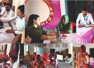 एपेक्स ट्रस्ट हॉस्पिटल द्वारा निःशुल्क स्वास्थ्य चिकित्सा शिविर में 102 मरीज हुए लाभान्वित