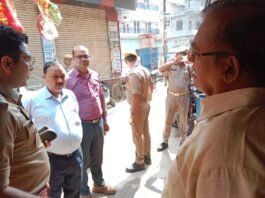 नगर के पटाखा की दुकानों का किया गया आकस्मिक निरीक्षण