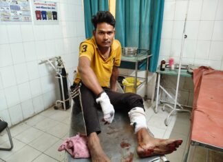 मीरजापुर में बाइक सवार बदमाशों ने बीच बाजार में युवक पर की फायरिंग