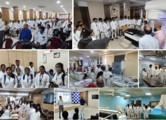 *एपेक्स बीएएमएस प्रथम वर्ष के छात्रों का मॉडर्न मेडिसिन हॉस्पिटल मे ओरिएंटेशन*