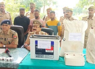 अहरौरा पुलिस ने चोरी के मामले में तीन को किया गिरफ्तार, माल भी बरामद