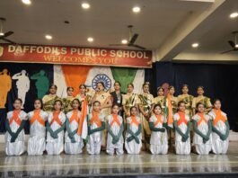 डैफोडिल्स पब्लिक स्कूल के तीनों शाखाओं में 77वां गणतंत्र दिवस समारोह