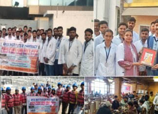 औद्योगिक इकाइयों के भ्रमण से लाभान्वित हुए एपेक्स फार्मेसी के छात्र