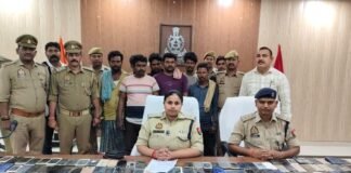 मीरजापुर में अंतर्राज्यीय साइबर फ्रॉड गैंग का भंडाफोड़, 8 गिरफ्तार