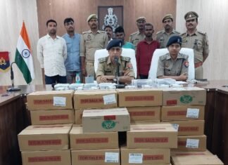 अहरौरा पुलिस की बड़ी कार्रवाई: मुठभेड़ में दो बदमाश घायल, 40 पेटी शराब बरामद