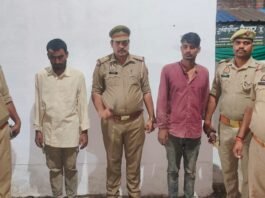 मिर्जापुर में 11 गोवंश के साथ 2 गो-तस्कर गिरफ्तार, 2 पिकअप वाहन सीज