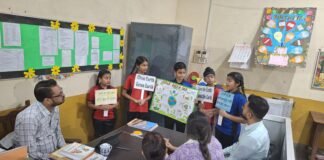 नन्हे विद्यार्थियों ने उत्साह और सृजनात्मकता के साथ मनाया पृथ्वी दिवस