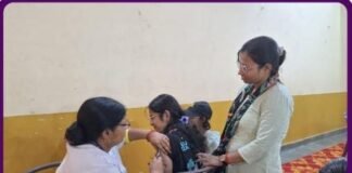 विद्यालय में टेटनस–डिप्थीरिया टीकाकरण अभियान सम्पन्न