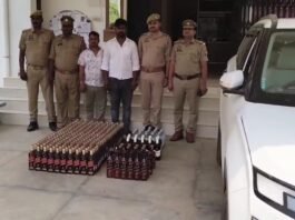 क्रेटा कार से 30 लाख की अवैध शराब बरामद, दो अंतरराज्यीय तस्कर गिरफ्तार