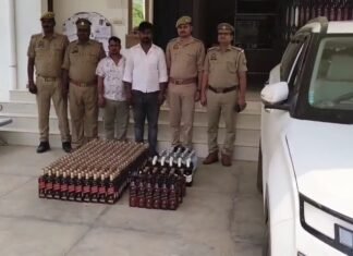 क्रेटा कार से 30 लाख की अवैध शराब बरामद, दो अंतरराज्यीय तस्कर गिरफ्तार