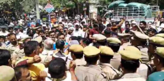 मिर्जापुर में अधिवक्ता हत्याकांड के चलते पोस्टमार्टम हाउस पर हंगामा