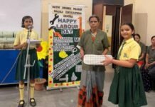 मजदूर दिवस पर बजाज विद्यालय में सहायक स्टाफ के सम्मान में हुआ भावपूर्ण आयोजन