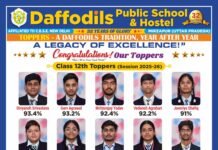 सीबीएसई 12वीं परीक्षा परिणाम में डैफोडिल्स पब्लिक स्कूल का शानदार प्रदर्शन, दिव्यांश श्रीवास्तव बने स्कूल टॉपर