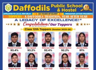 सीबीएसई 12वीं परीक्षा परिणाम में डैफोडिल्स पब्लिक स्कूल का शानदार प्रदर्शन, दिव्यांश श्रीवास्तव बने स्कूल टॉपर