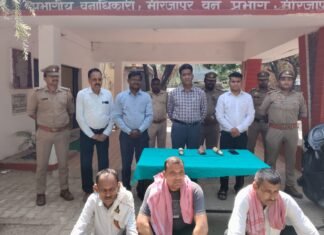 हाथी दांत के साथ तीन वन्यजीव तस्कर गिरफ्तार, मीरजापुर में संयुक्त अभियान की बड़ी कार्रवाई