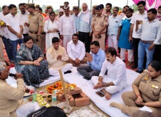 नेगुरा रिबई सिंह में पुलिस चौकी निर्माण कार्य का भूमिपूजन, उच्च न्यायालय की न्यायमूर्ति रहीं मौजूद