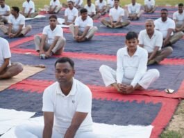 अंतरराष्ट्रीय योग दिवस पर 39वीं वाहिनी पीएसी में योग शिविर आयोजित