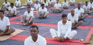 अंतरराष्ट्रीय योग दिवस पर 39वीं वाहिनी पीएसी में योग शिविर आयोजित