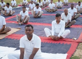 अंतरराष्ट्रीय योग दिवस पर 39वीं वाहिनी पीएसी में योग शिविर आयोजित