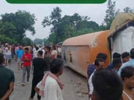 गैपुरा में भीषण सड़क हादसा: अनियंत्रित कंटेनर ने पिता-पुत्र को रौंदा, दोनों की मौके पर मौत