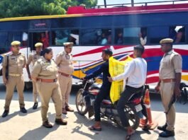 कांवड़ यात्रा मार्ग का एसपी ने किया निरीक्षण, पुलिसकर्मियों को दिए सुरक्षा के निर्देश