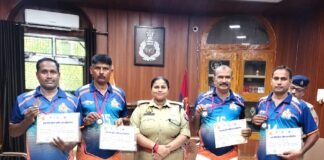 हॉकी में मीरजापुर पुलिस के चार खिलाड़ियों ने बढ़ाया मान