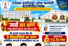 एपेक्स इंस्टीट्यूट ऑफ फार्मेसी के तीन विद्यार्थियों का फार्मासिस्ट पद पर चयन